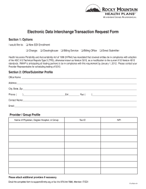 EDI Transaction Request Form