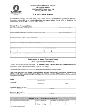 Change of Name Request Form