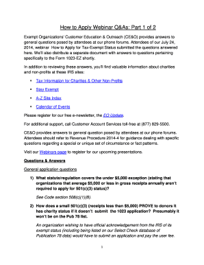 IRS Tax-Exempt Status Application Q&A