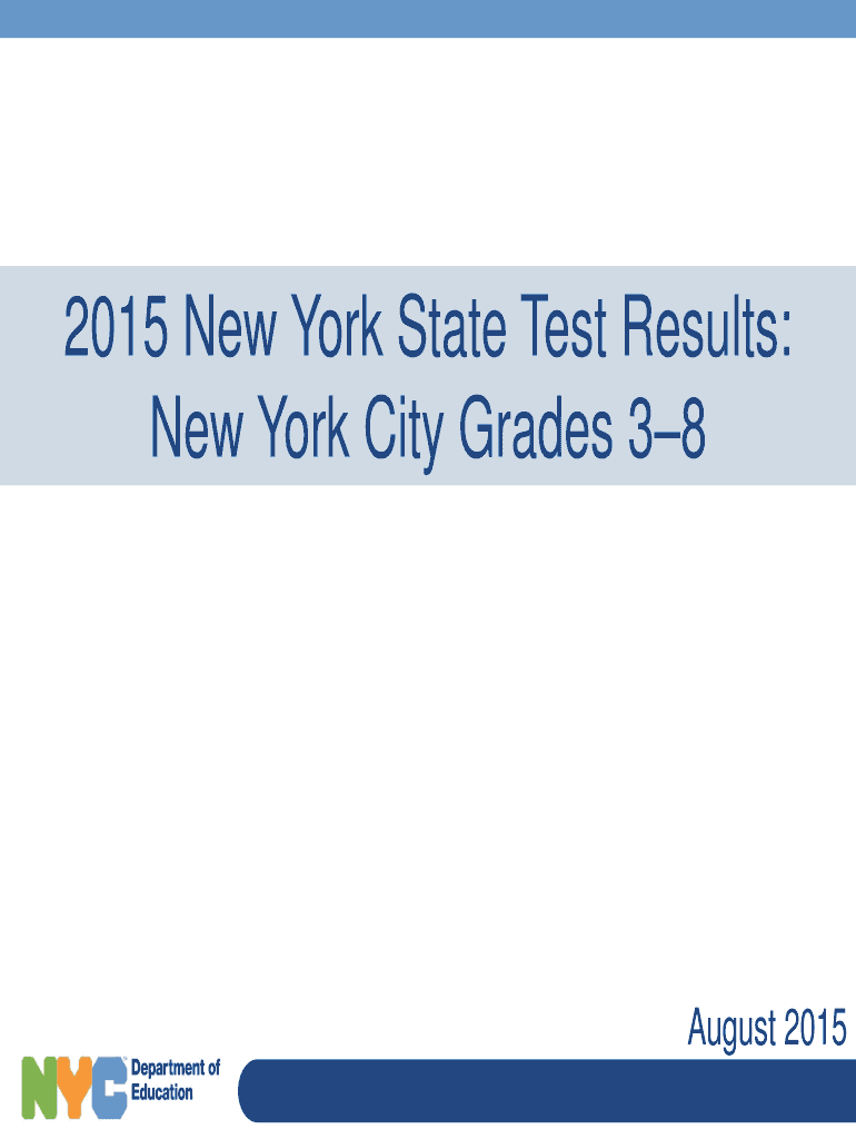 Fillable Online schools nyc 2015 New York State Test Results New York