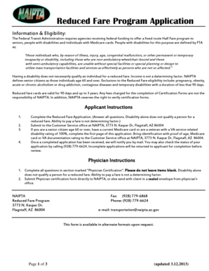 Reduced Fare Program Application