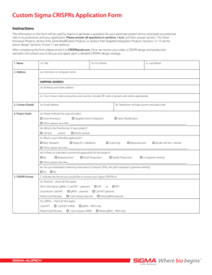 Sigma CRISPRs Application Form