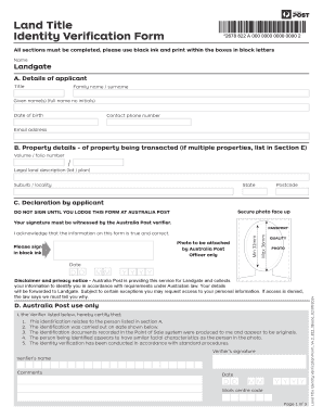 Land Title Identity Verification Form