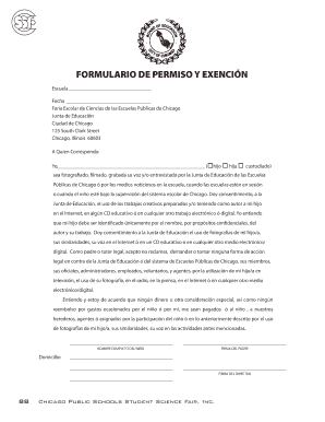 FORMULARIO DE PERMISO Y EXENCIÓN