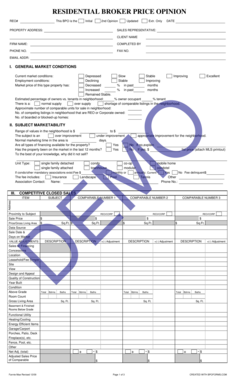 Residential Broker Price Opinion Form