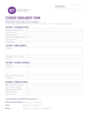 Student Enrollment Form