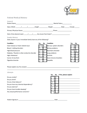 Patient Medical History Form
