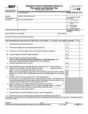 IRS Form 8027