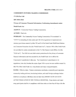 Federal Register Privacy of Consumer Financial Information Conforming Amendments under Dodd-Frank Act - cftc