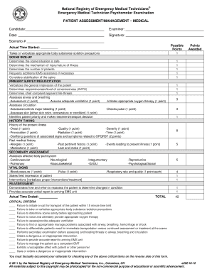 Emergency Medical Technician Psychomotor Examination