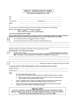 Proxy Appointment Form