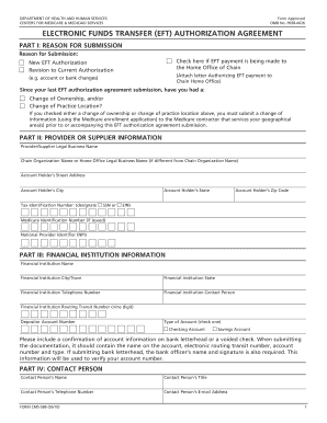 CMS-588 EFT Authorization Agreement