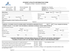 Student-Athlete Information Form