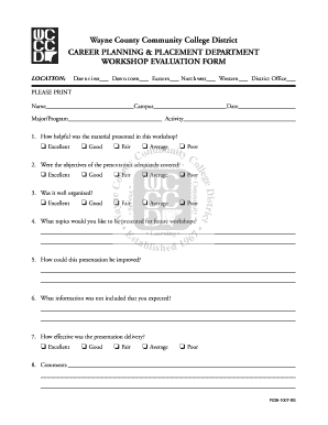 Workshop Evaluation Form