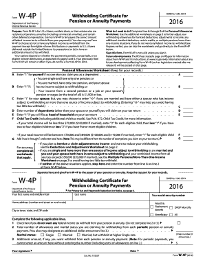 2016 Form W-4P