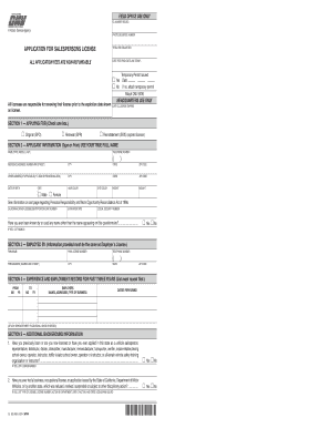 California Salesperson License Application