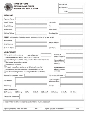 Texas Residential Construction Application