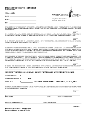 Student Promissory Note