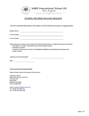 School Records Release Request