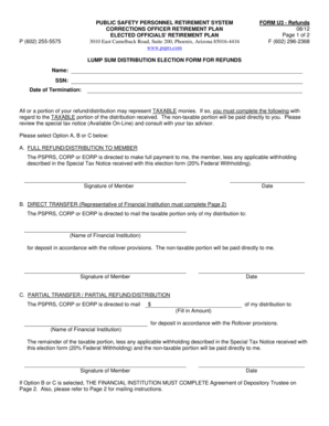 Public Safety Personnel Retirement System Form U3