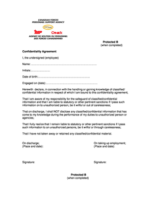 Confidentiality Agreement for Employee