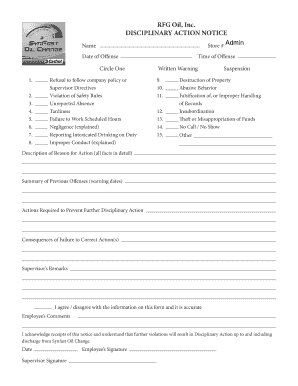 Disciplinary Action Notice