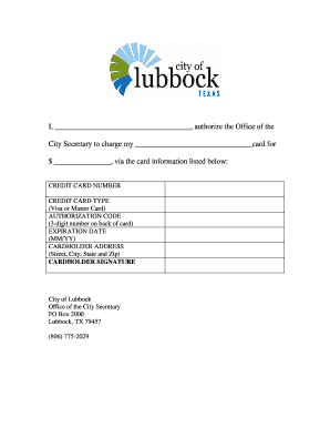 Credit Card Authorization Form