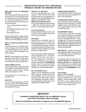 New Mexico Amended Personal Income Tax Return