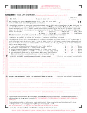 Schedule HC Health Care Information