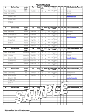 Sample amendment - Presentation Schedule Sample.xls - michigan