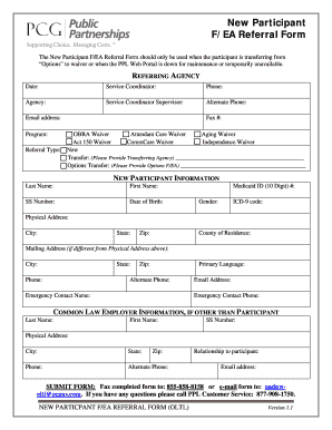 New Participant F/EA Referral Form