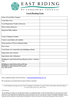 Coach Booking Form