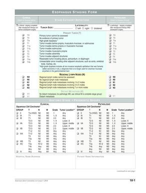 Esophagus Staging Form