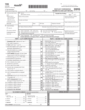 Kentucky Corporation Income Tax and LLET Return
