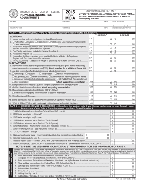Missouri Individual Income Tax Form MO-A