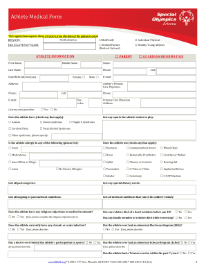 Athlete Medical Form