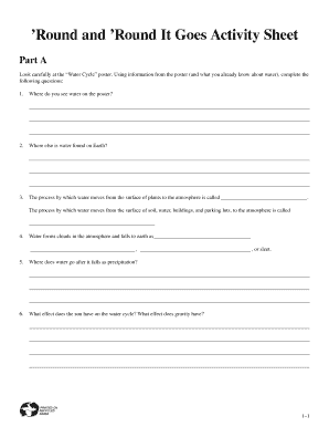 Water Cycle Activity Sheet