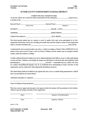 Parent Travel Consent Form