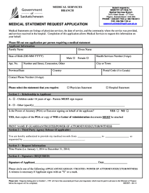 Medical Statement Request Application