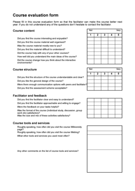 Course Evaluation Form