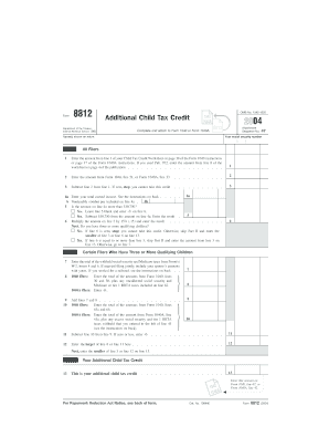 IRS Form 8812 Additional Child Tax Credit