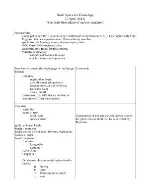Tree Survey Form