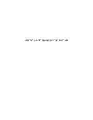 APPENDIX H: DAILY PROGRESS REPORT TEMPLATE DAILY CONTRACTOR PROGRESS/QUALITY CONTROL REPORT Date: Report No - dnr louisiana