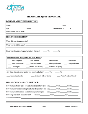 Headache Questionnaire