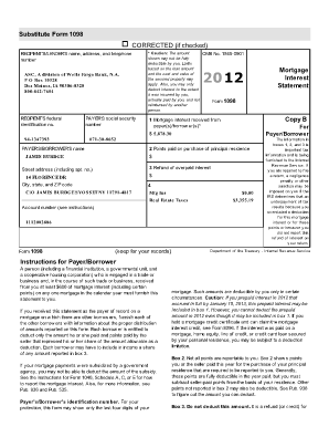 IRS Form 1098 Mortgage Interest Statement