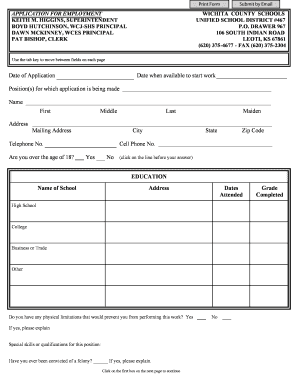 Employment Application Form