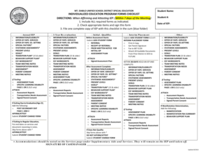 Special Education IEP Forms Checklist