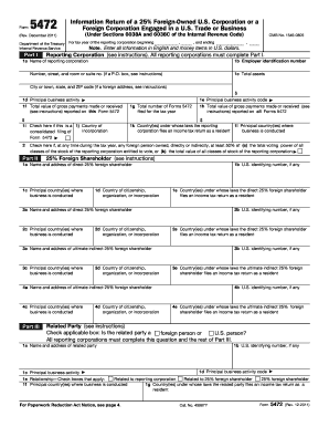 Form 5472 Foreign Corporation Tax Return