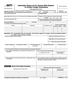 Form 5471 Information Return of U.S. Persons With Respect to Certain Foreign Corporations
