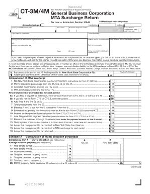 New York MTA Surcharge Return